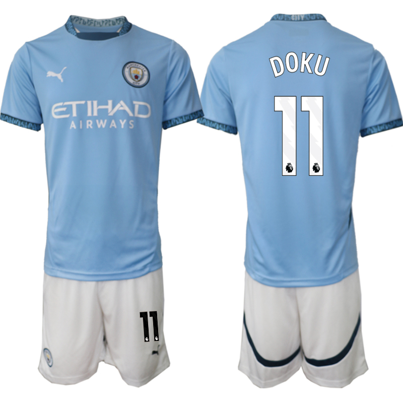 Men 2024-2025 Club Manchester City home blue #11 Soccer Jersey->customized soccer jersey->Custom Jersey